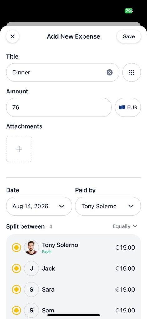 Add an expense in Ownsplit
